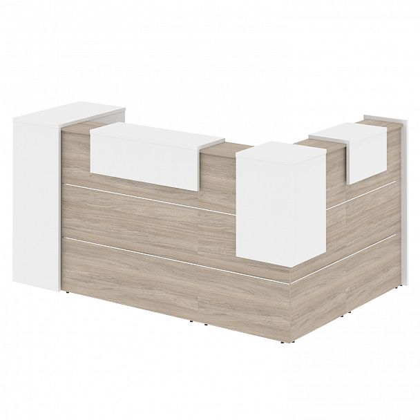 Ресепшн Г-образный "Onix" O.R-K-25 дуб аттик/белый - Вид 2