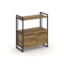 Rift Шкаф 2 ниши широкий RF.SS-22 Сандал Янтарный/Металл Черный 798*396*924 - Фото предпросмотра