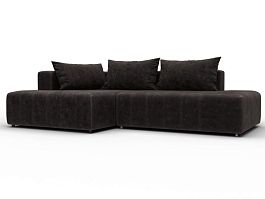Диван угловой Лига-103 НПБ угол левый Велюр коричневый - Фото предпросмотра