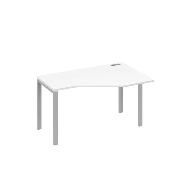 Стол эргономичный правый "Техно" на металлокаркасе UNO A4 А4 Б1 054 БП белый премиум / металлокаркас серый - Вид 1