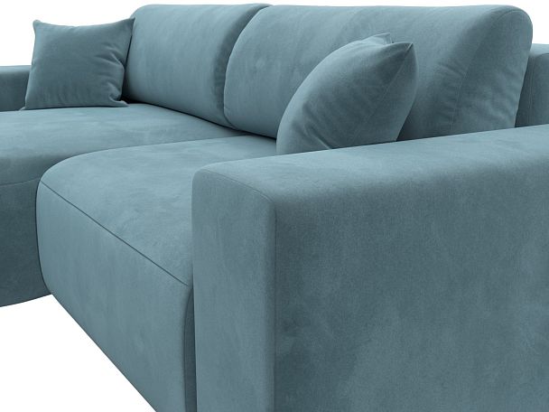 Диван угловой Лига-036 Классик левый угол Велюр бирюзовый - Вид 4