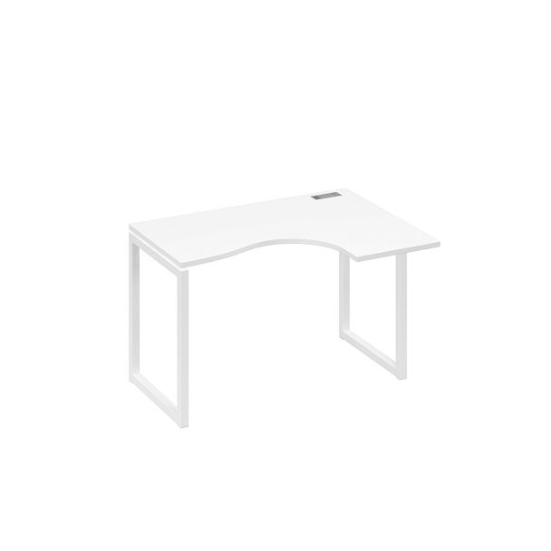 Стол 120 эргономичный правый Классика каркас QUATTRO A4 А4 Б4 032 БП белый премиум / металлокаркас белый - Вид 1