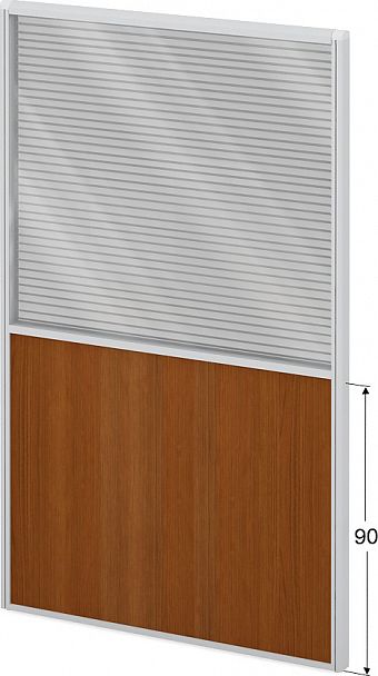 Модуль комбинированный "Мобильные офисные перегородки «Логика»" ПК-ЛГ-МДК200х120/90Ж/Д-В1-304 серый - Вид 1