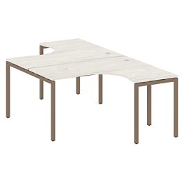 Metal System Quattro Р. ст. криволинейная на П-образном м/к 40БП.РАС-СА-2.3 Дуб наварра/Мокко металл 1400*2435*750 - Фото предпросмотра