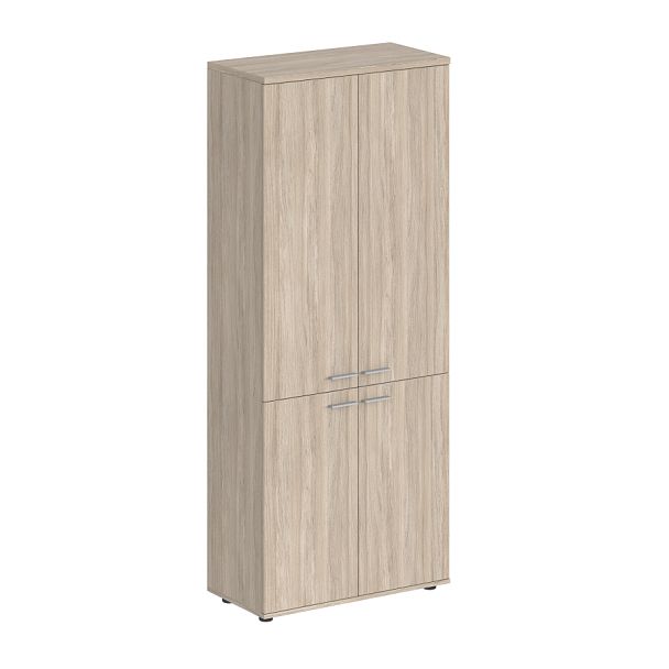 Шкаф высокий Sigma 800х400х1955, 4-х дв, з.ст HDF / корпус: дуб светлый; фасады: дуб светлый - Вид 1