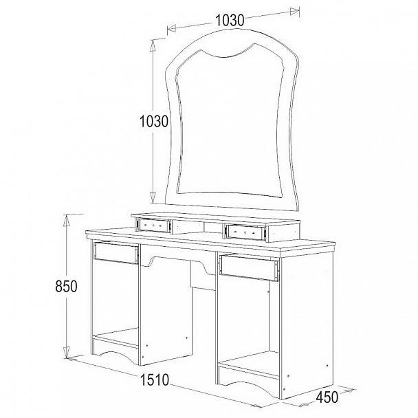 Стол туалетный "Ольга 10" - Вид 2