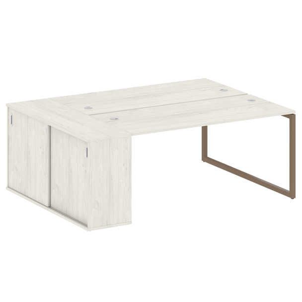 Metal System Quattro Р. ст. с шкафом-купе на О-образном м/к 40БО.РС-СШК-1.4 Т Дуб наварра/Мокко металл 2010*1475*750 - Вид 1