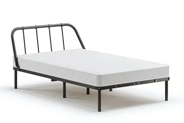 Кровать металлическая Мира 1200х2000, цвет черный - Вид 2