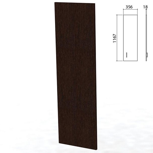 Дверь ЛДСП средняя "Приоритет" (356х18х1167 мм), БЕЗ ФУРНИТУРЫ, венге, К-937, К-937 венге - Вид 2