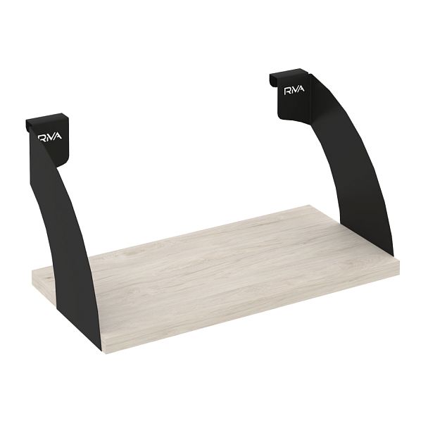 Навесные полки. Кронштейны+ЛДСП полка 400мм MAN-41-4 Денвер светлый/Чёрный металл 400*220*200 - Вид 1