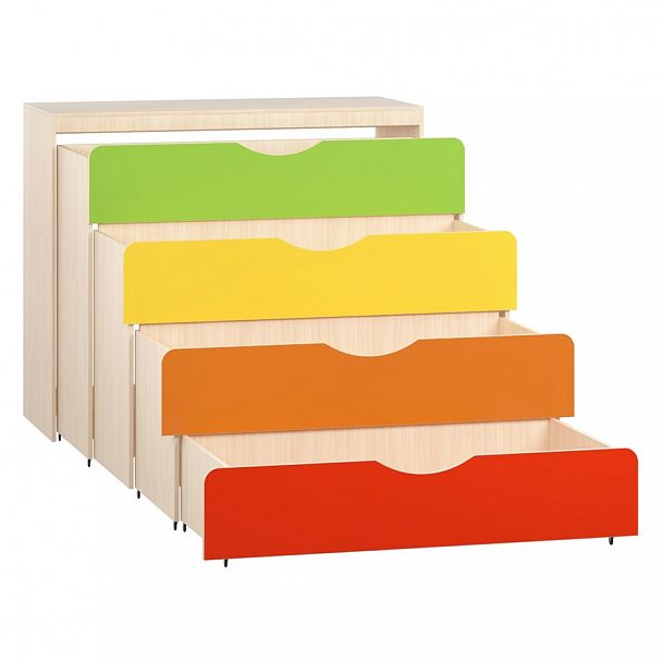 Кровать 4-х ярусная выкатная с тумбой КМД-09 - Вид 1