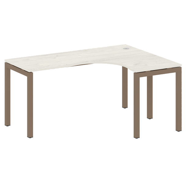 Metal System Quattro Стол криволинейный правый на П-образном м/к 50БП.СА-4 (R) Дуб наварра/Мокко металл 1600*1200*750 - Вид 1