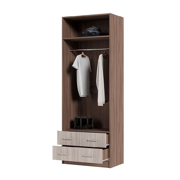 Дуэт шкаф 2-х ств (800*2200*500 мм) ясень шимо темный/ясень шимо светлый - Вид 2