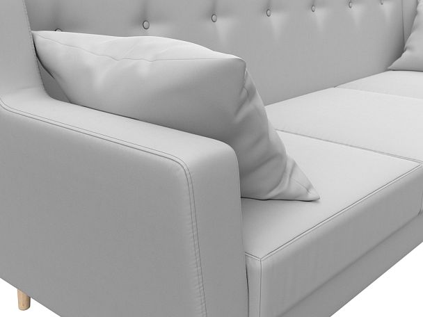 Прямой диван Брайтон 3 (полностью экокожа белая) - Вид 4
