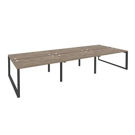 Onix Рабочая станция на О-образном м/к O.MO-D.RS-6.3.8 Тиквуд темный/Антрацит металл 4140*1635*750 - Фото предпросмотра