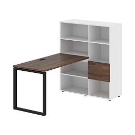 Стол-стеллаж EQRST 1113 Дуб Денвер тёмный/Черный/Белый 1790х1120х1355 EDIS - Фото предпросмотра