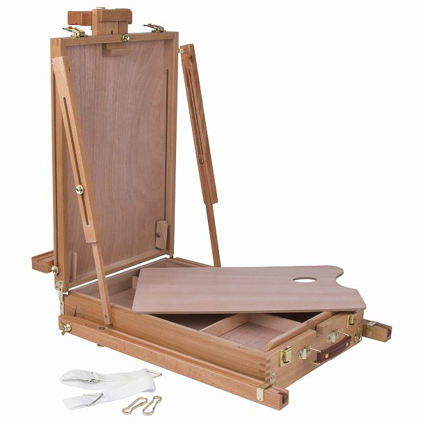 Этюдник BRAUBERG ART CLASSIC, бук, 50х34х11см, высота холста 87см, ножки дерев 90см, ремень, 190654 - Вид 7