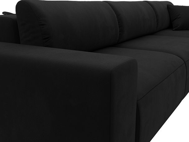 Диван угловой Лига-036 Классик Лонг правый угол Микровельвет черный - Вид 4