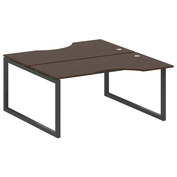 Metal System Quattro Р. ст. криволинейная на О-образном м/к 50БО.РАС-СА-2.1 Венге/Антрацит металл 1600*1835*750 - Вид 1