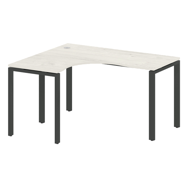 Metal System Стол криволинейный левый на П-образном м/к БП.СА-3 (L) Дуб наварра/Антрацит металл 1400*1200*750 - Вид 1