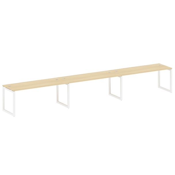 Metal System Quattro Р. ст. на 3 раб. места на О-образном м/к 50БО.СМ-3.5 Акация/Белый металл 5400*720*750 - Вид 1