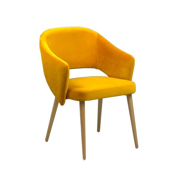 Стул Fly, желтый велюр, ножки бук - Вид 2