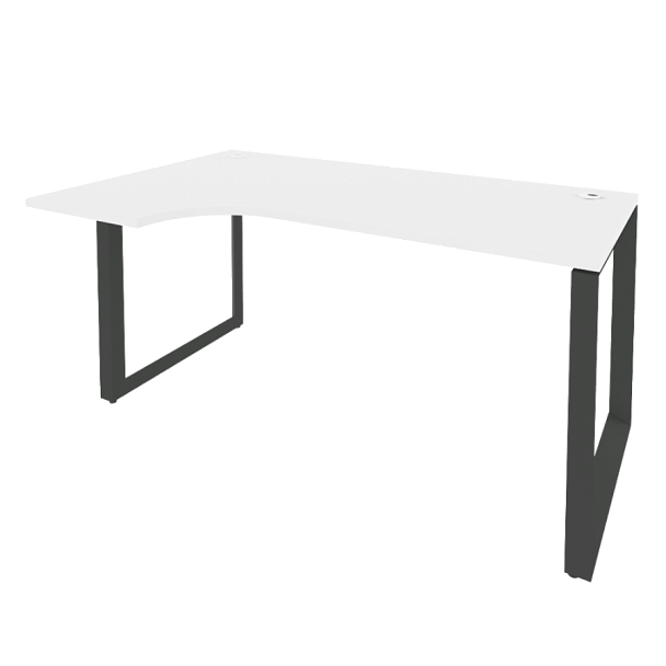 Onix Стол эргономичный левый на О-образном м/к O.MO-SA-1 (L) Белый бриллиант/Антрацит металл 1580*980*750 (720/460) - Вид 1
