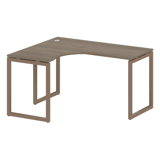 Metal System Quattro Стол криволинейный левый на О-образном м/к 40БО.СА-3 (L) Вяз/Мокко металл 1400*1200*750 - Вид 1