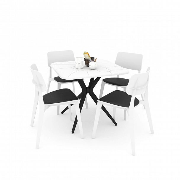 Обеденная группа Sheffilton SHT-DS135 белый/черный - Вид 1