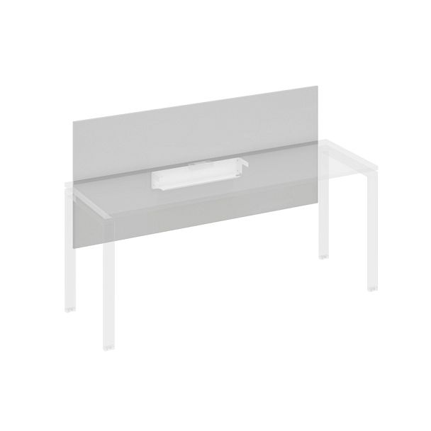 Экран настольный фронтальный большой для стола 180 с кабель-каналом A4 А4 Б 839 БП серый / металлокаркас белый - Вид 1