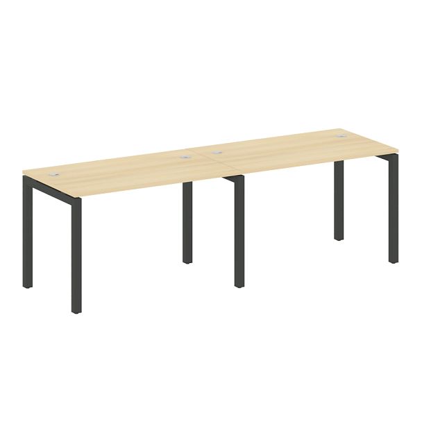 Metal System Quattro Р. ст. на 2 раб. места на П-образном м/к 50БП.СМ-2.2 Акация/Антрацит металл 2400*720*750 - Вид 1