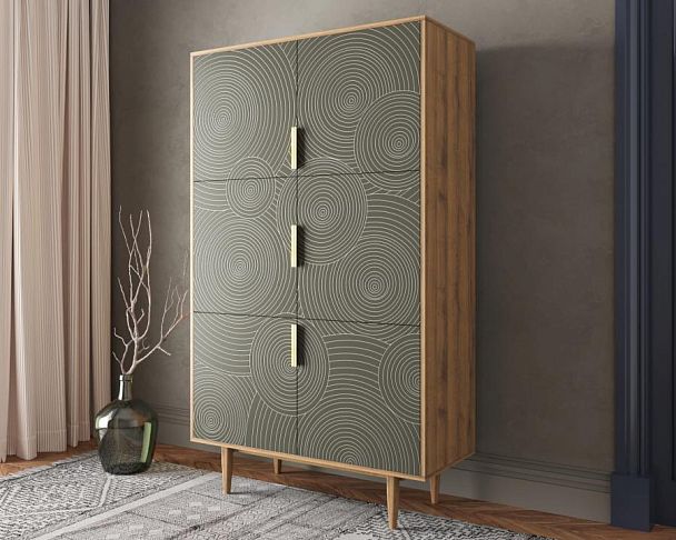 Большой комод с шестью дверками Line R20/browngrey - Вид 3