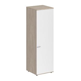 Гардероб Sigma 600х600х1955, з.ст HDF, правый / корпус: дуб светлый; фасад: белый - Фото предпросмотра