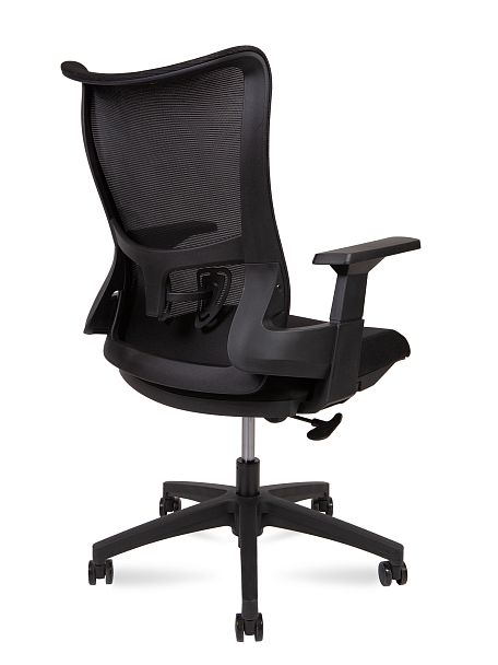 Кресло офисное Wave T LB / черный пластик / черная сетка / черная ткань - Вид 4