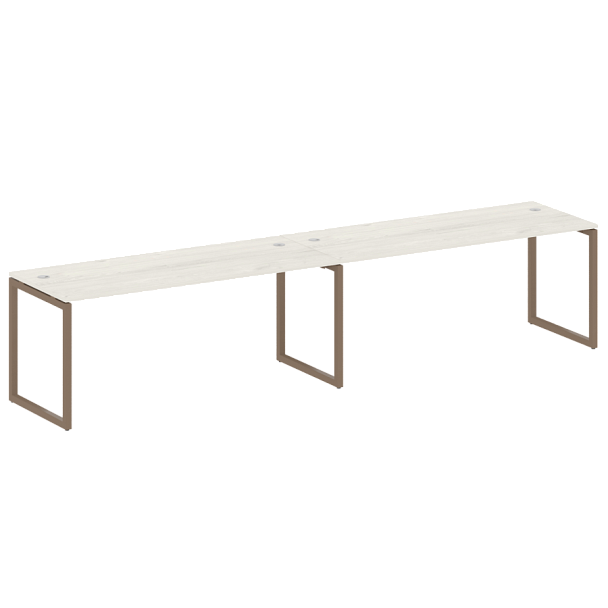 Metal System Quattro Р. ст. на 2 раб. места на О-образном м/к 40БО.СМ-2.5 Дуб наварра/Мокко металл 3600*720*750 - Вид 1