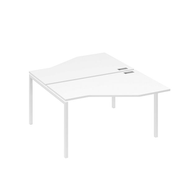 Рабочая станция (2х140) со столами Техно каркас DUE A4 А4 Б2 187 БП белый премиум / металлокаркас белый - Вид 1