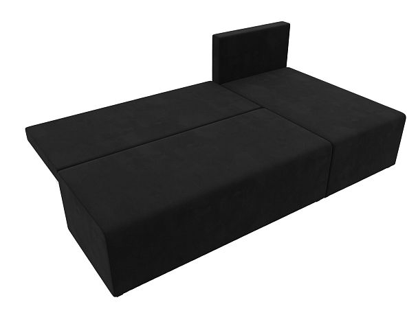 Угловой диван Поло правый (полностью микровельвет черный) - Вид 8