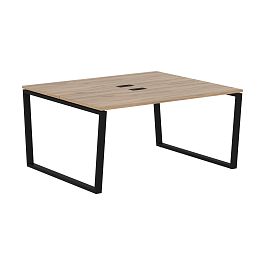 Стол 2-х местный EVWST 1513 Дуб Денвер светлый/Черный 1560х1346х750 EDIS - Фото предпросмотра