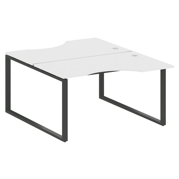 Metal System Р. ст. криволинейная на О-образном м/к БО.РАС-СА-2.2 Белый/Антрацит металл 1400*1835*750 - Вид 1