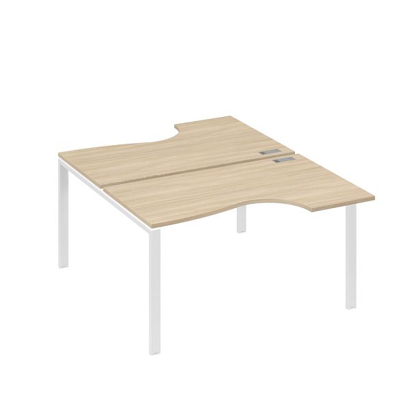 Рабочая станция (2х140) каркас UNO со столами Классика A4 А4 Б1 184 БП дуб скандинавский / металлокаркас белый - Вид 1