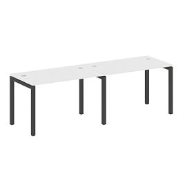 Metal System Quattro Р. ст. на 2 раб. места на П-образном м/к 50БП.СМ-2.2 Белый/Антрацит металл 2400*720*750 - Фото предпросмотра
