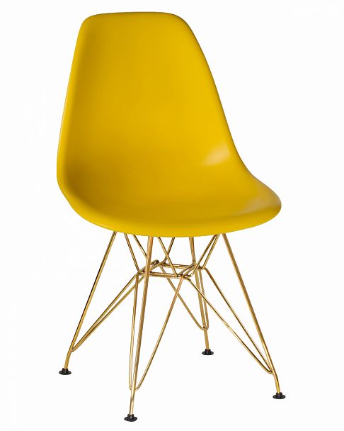 Стул обеденный DOBRIN DSR (ножки золотые, цвет жёлтый (Y-01)) - Вид 1