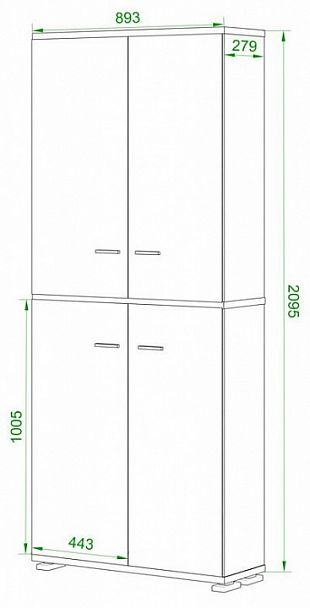 Шкаф-витрина Домино ПУ-30-3-ФС - Вид 2