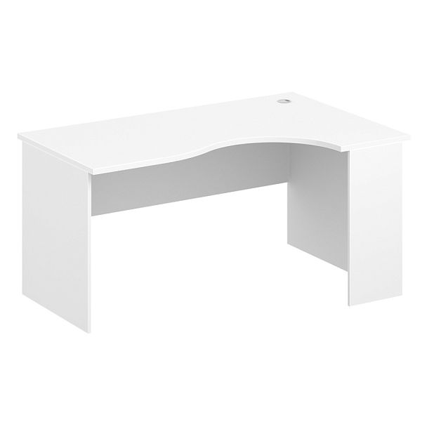 Стол эргономичный правый "Компьютерные столы"  ПК-АРМ-СТЭ155Х100П-В3-1068 белый шагрень - Вид 1