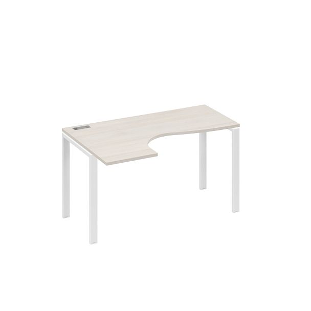Стол эргономичный левый "Классика" на металлокаркасе UNO A4 А4 Б1 033 БП дуб / металлокаркас белый - Вид 1