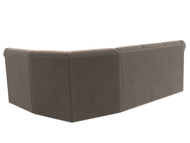 Диван угловой Карнелла правый (полностью велюр коричневый) - Вид 6