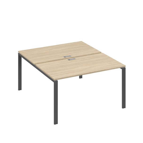 Станция рабочая на металлокаркасе UNO 2х140 A4 А4 Б1 177 БП дуб скандинавский / металлокаркас антрацит - Вид 1