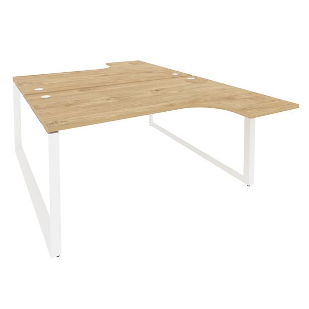 Onix Рабочая станция на О-образном м/к O.MO-D.SA-4 Тиквуд светлый/Белый металл 1580*2395*750 (1635/460) - Вид 1