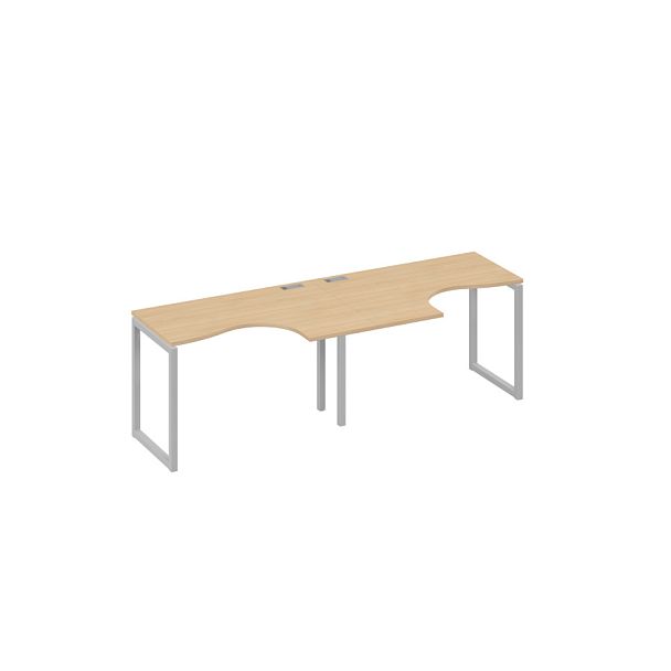 Рабочая станция столы Классика опоры QUATTRO (2х120) A4 А4 Б4 031-2 БП натуральный дуб / металлокаркас серый - Вид 1