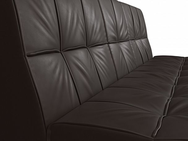 Прямой диван Винсент (полностью экокожа коричневая) - Вид 4